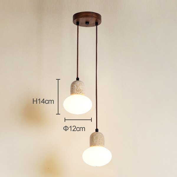 Japandi Travertine Stone Pendant Light – Travertine