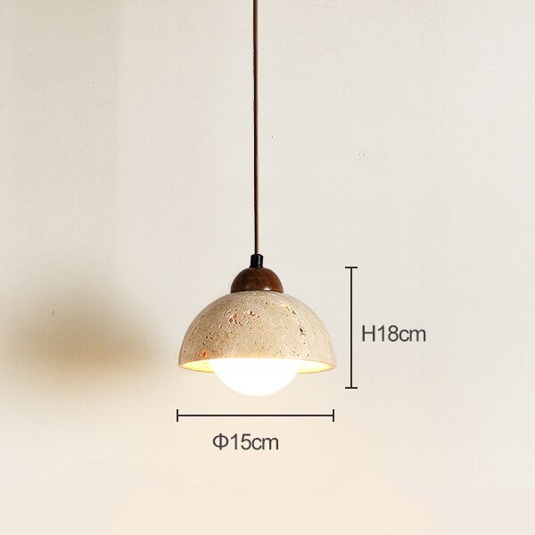 Japandi Travertine Stone Pendant Light – Travertine