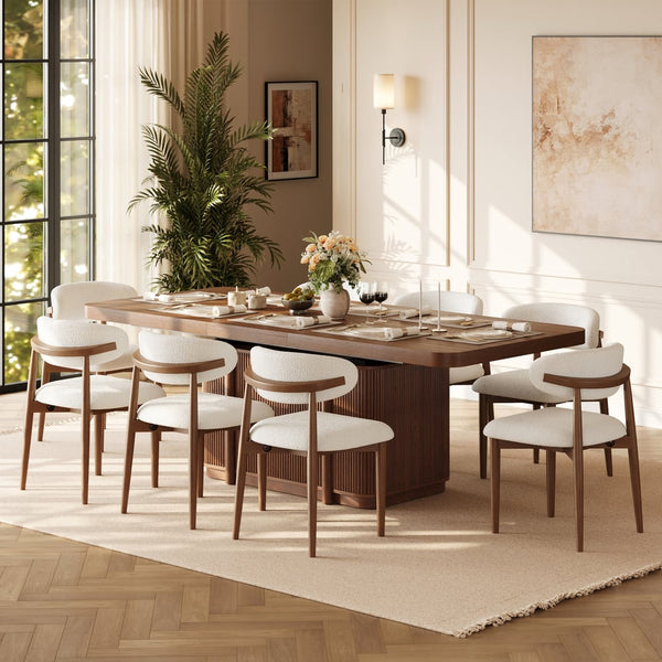 Japandi Wood Table for 8 (Extendable)