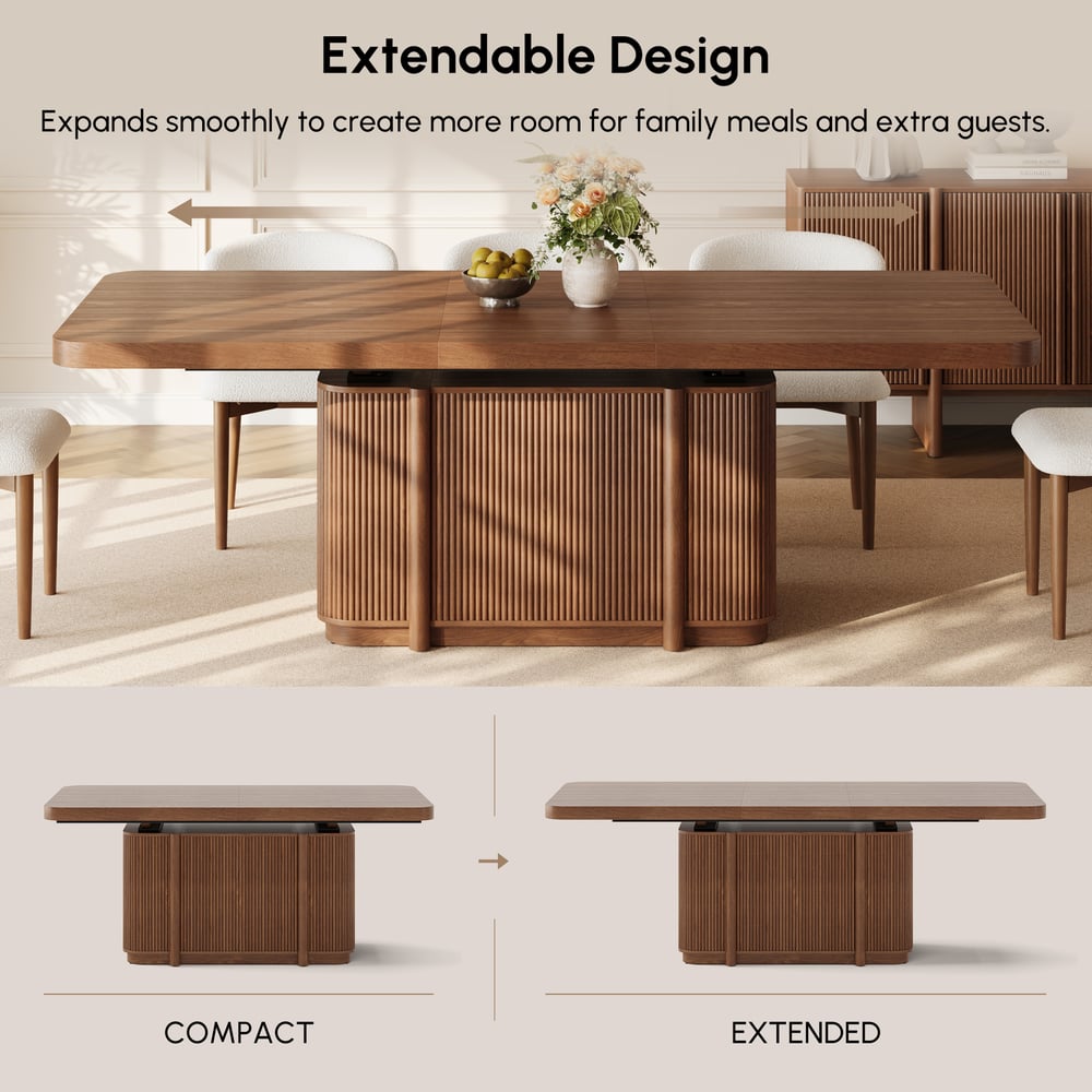 Japandi Wood Table for 8 (Extendable) – view 6