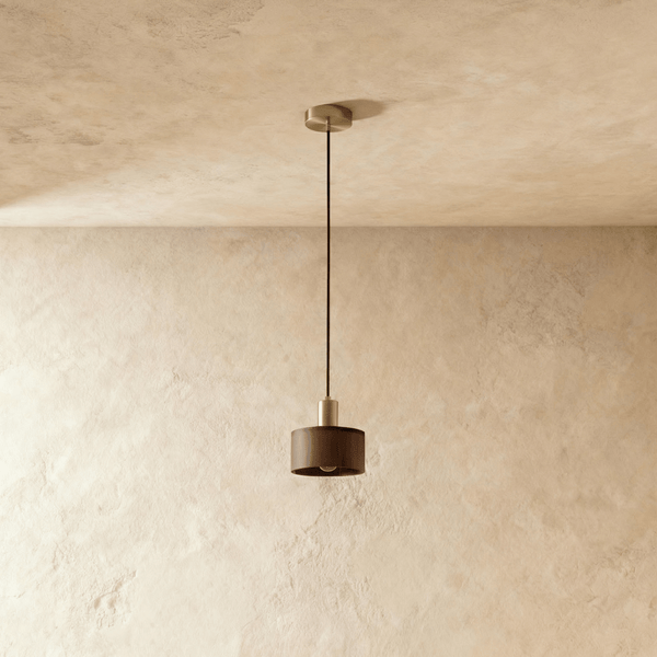 Japandi Wooden Cylinder Pendant Light - Vesil