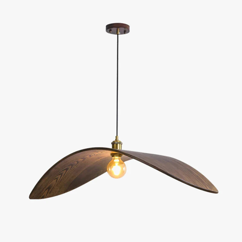 Japandi Curved Wood Pendant Light