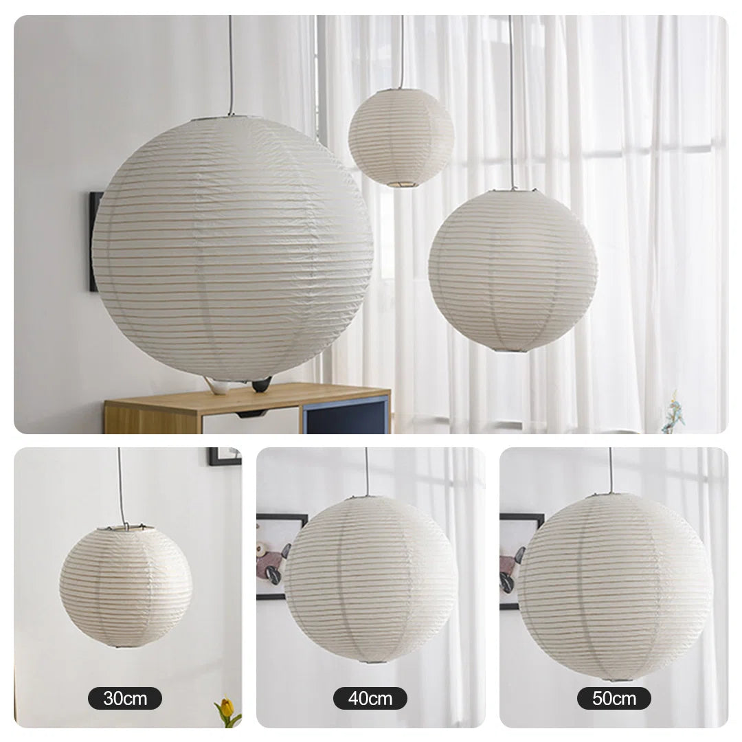 Workshop paper lantern pendant sizes compared