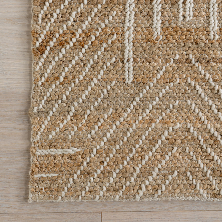 Japandi Geometric Jute Rug