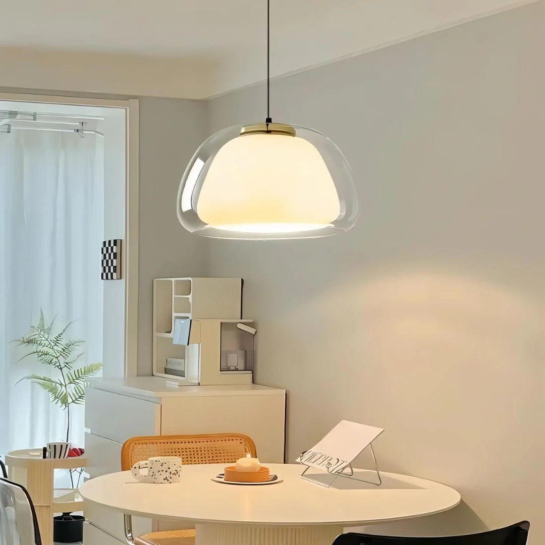 Japandi Glass Globe Pendant Light – Zabda