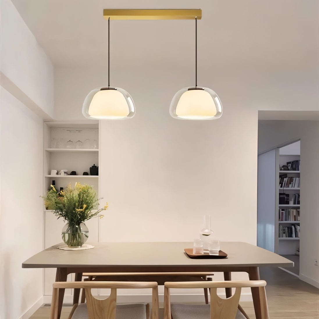 Japandi Glass Globe Pendant Light – Zabda