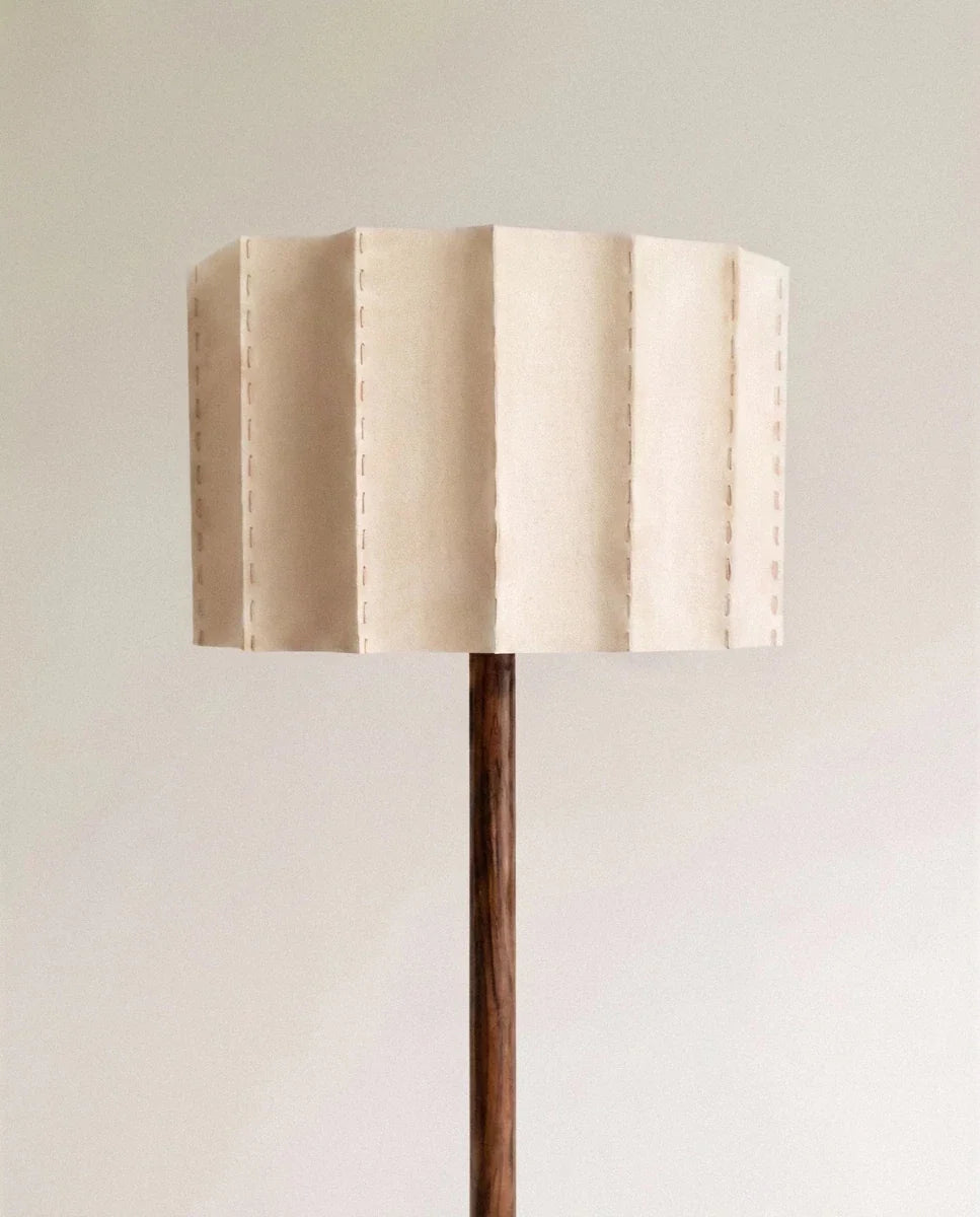 Japandi Wood Floor Lamp with Pleated Shade - Zasta – view 4