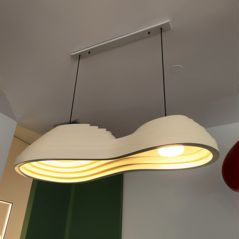 Japandi Green Glass & Brass Chandelier – Zelena