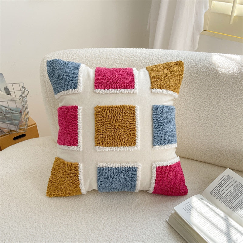 Square Stripe Embroidered Japandi Pillowcase | Japandistore®