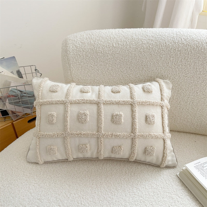 Square Stripe Embroidered Japandi Pillowcase | Japandistore®