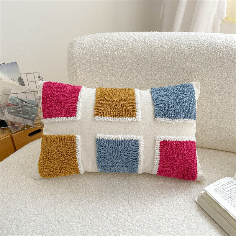 Square Stripe Embroidered Japandi Pillowcase | Japandistore®