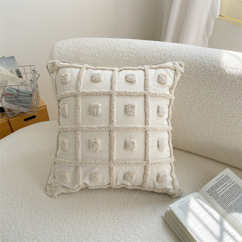 Square Stripe Embroidered Japandi Pillowcase | Japandistore®